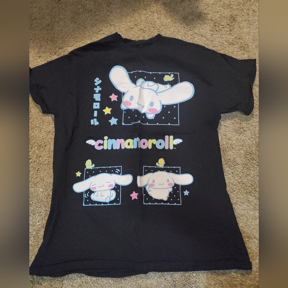Sanrio Black Short Sleeve Tee with Ghost Design
